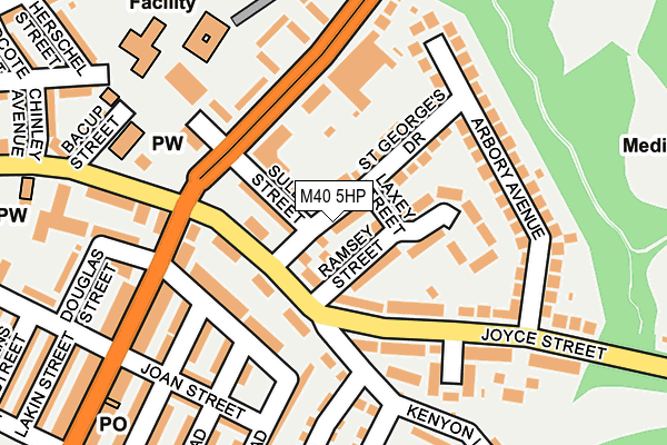 M40 5HP map - OS OpenMap – Local (Ordnance Survey)