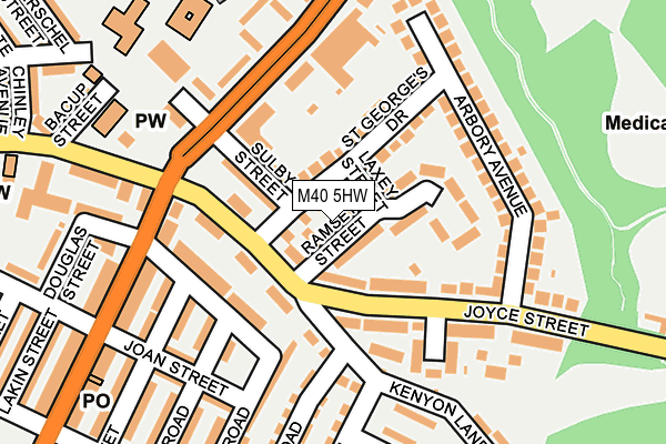 M40 5HW map - OS OpenMap – Local (Ordnance Survey)