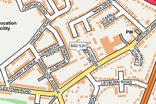 M40 5JH map - OS OpenMap – Local (Ordnance Survey)