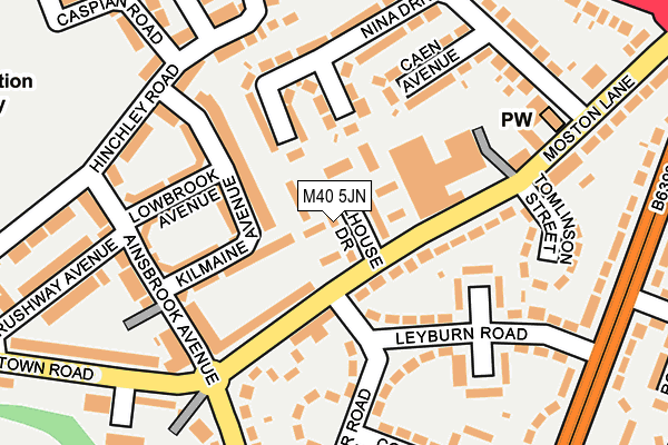 M40 5JN map - OS OpenMap – Local (Ordnance Survey)