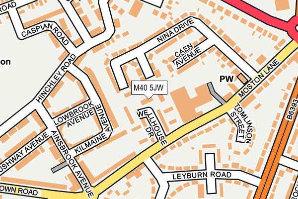 M40 5JW map - OS OpenMap – Local (Ordnance Survey)