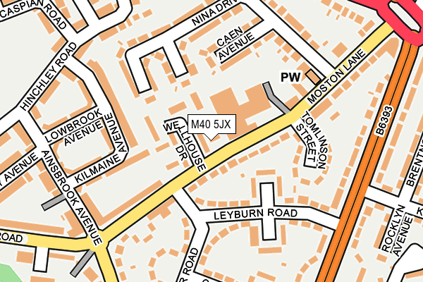 M40 5JX map - OS OpenMap – Local (Ordnance Survey)