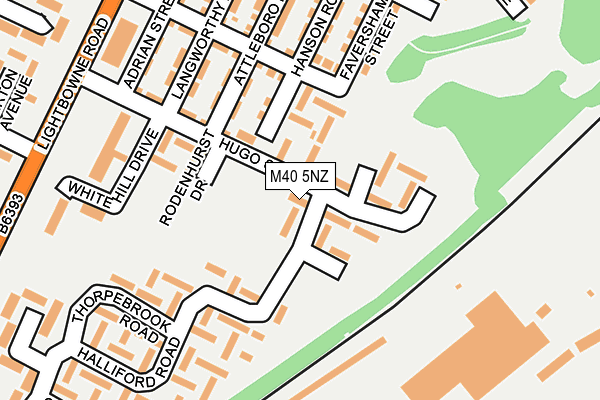 M40 5NZ map - OS OpenMap – Local (Ordnance Survey)