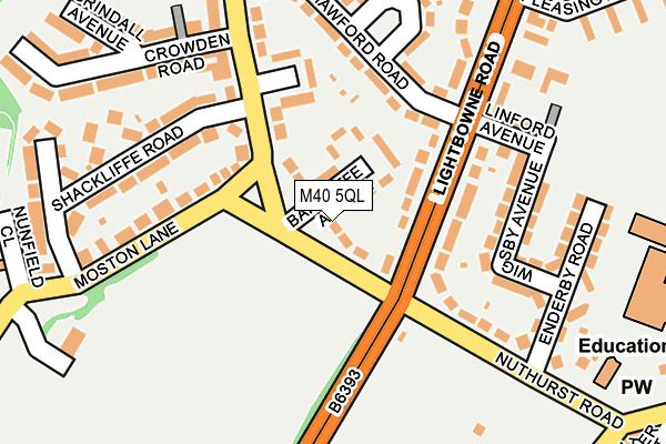 M40 5QL map - OS OpenMap – Local (Ordnance Survey)