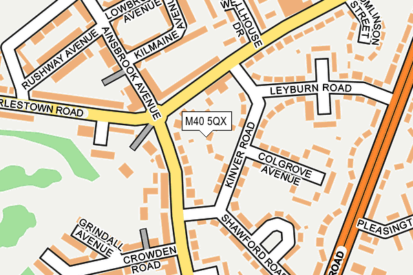 M40 5QX map - OS OpenMap – Local (Ordnance Survey)