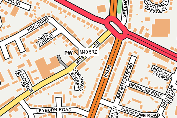 M40 5RZ map - OS OpenMap – Local (Ordnance Survey)