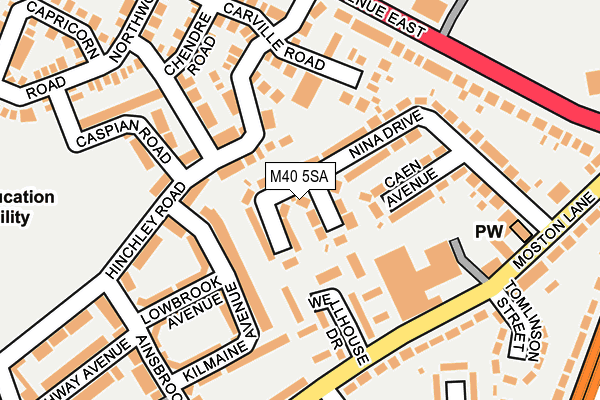 M40 5SA map - OS OpenMap – Local (Ordnance Survey)