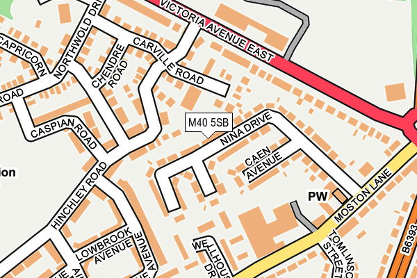 M40 5SB map - OS OpenMap – Local (Ordnance Survey)