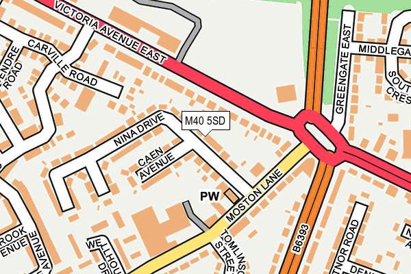 M40 5SD map - OS OpenMap – Local (Ordnance Survey)