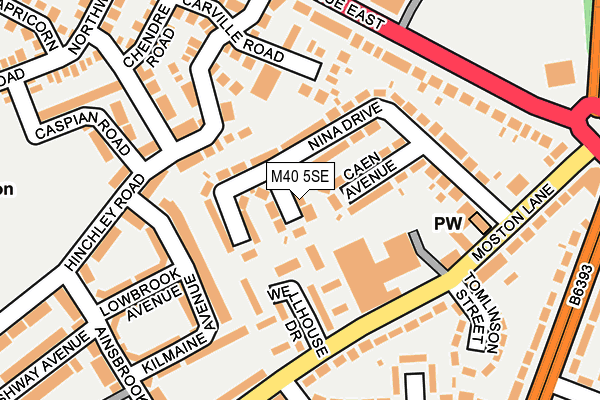 M40 5SE map - OS OpenMap – Local (Ordnance Survey)