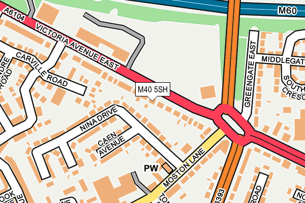 M40 5SH map - OS OpenMap – Local (Ordnance Survey)