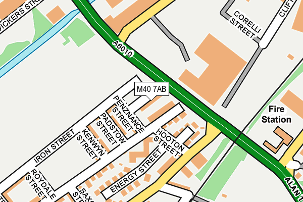 M40 7AB map - OS OpenMap – Local (Ordnance Survey)