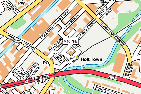 M40 7FE map - OS OpenMap – Local (Ordnance Survey)