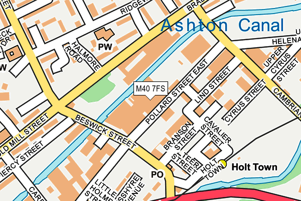 M40 7FS map - OS OpenMap – Local (Ordnance Survey)