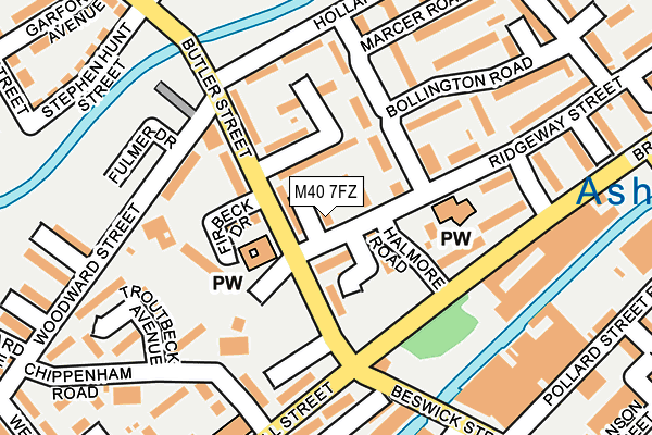 M40 7FZ map - OS OpenMap – Local (Ordnance Survey)