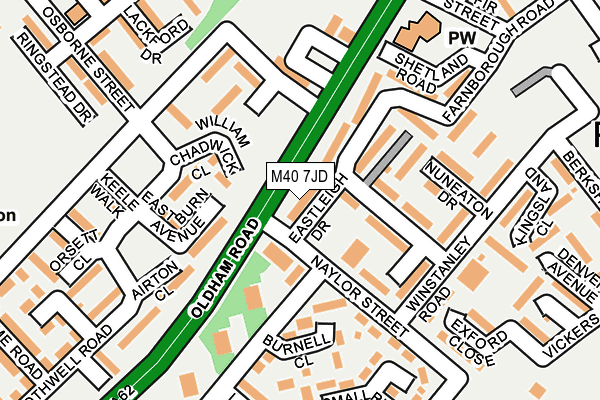 M40 7JD map - OS OpenMap – Local (Ordnance Survey)