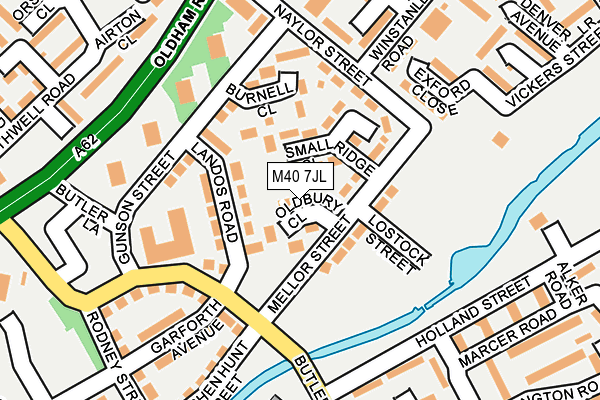 M40 7JL map - OS OpenMap – Local (Ordnance Survey)