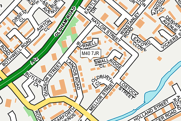 M40 7JR map - OS OpenMap – Local (Ordnance Survey)