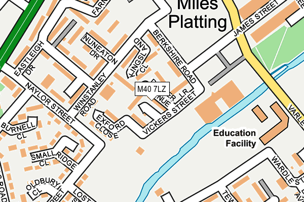 M40 7LZ map - OS OpenMap – Local (Ordnance Survey)