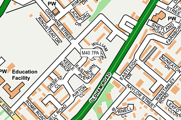 M40 7PA map - OS OpenMap – Local (Ordnance Survey)