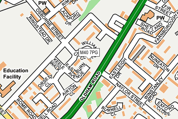 M40 7PG map - OS OpenMap – Local (Ordnance Survey)