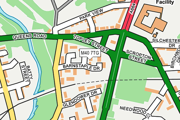 M40 7TG map - OS OpenMap – Local (Ordnance Survey)