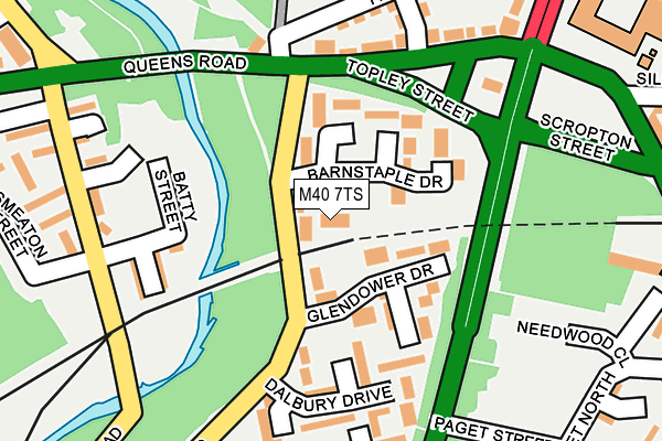 M40 7TS map - OS OpenMap – Local (Ordnance Survey)
