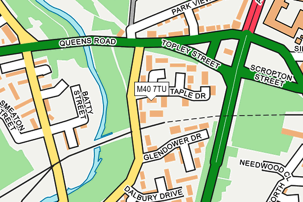 M40 7TU map - OS OpenMap – Local (Ordnance Survey)