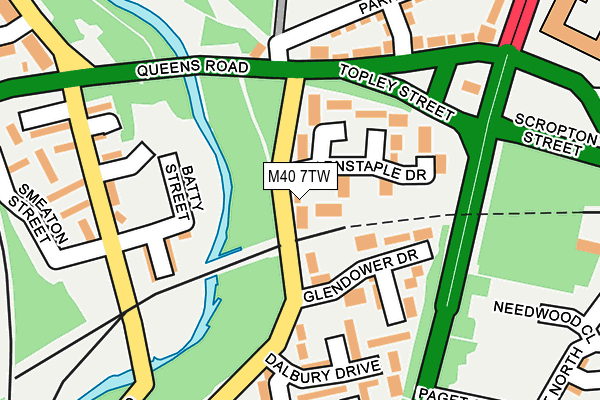 M40 7TW map - OS OpenMap – Local (Ordnance Survey)