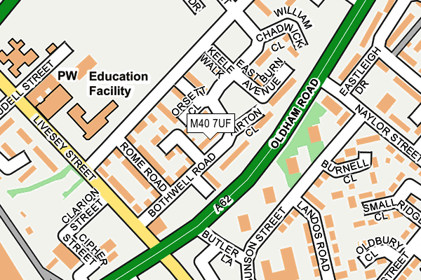 M40 7UF map - OS OpenMap – Local (Ordnance Survey)