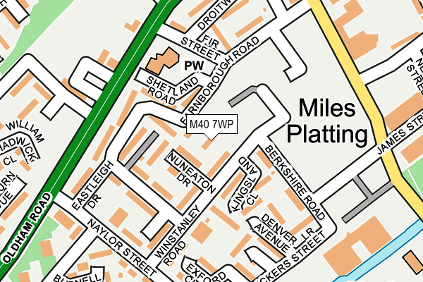 M40 7WP map - OS OpenMap – Local (Ordnance Survey)