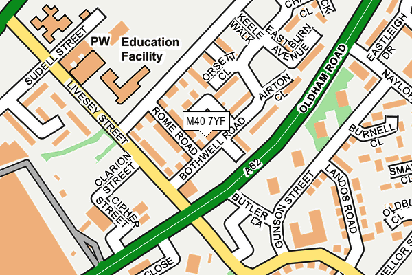 M40 7YF map - OS OpenMap – Local (Ordnance Survey)