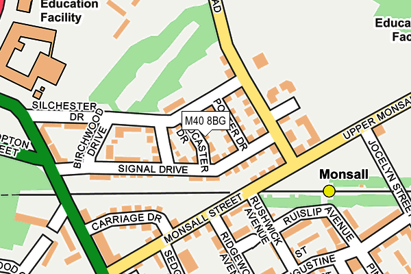 M40 8BG map - OS OpenMap – Local (Ordnance Survey)
