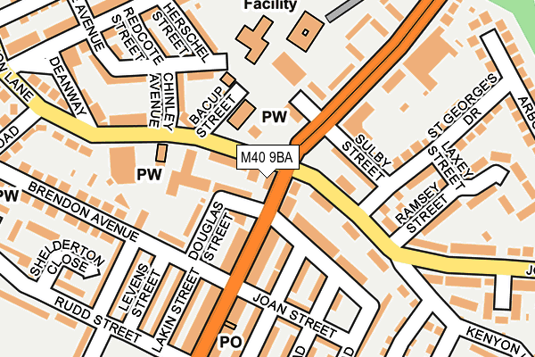 M40 9BA map - OS OpenMap – Local (Ordnance Survey)