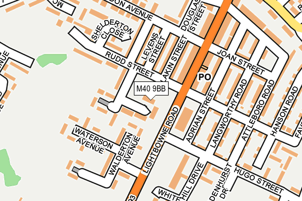 M40 9BB map - OS OpenMap – Local (Ordnance Survey)