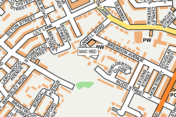 M40 9BD map - OS OpenMap – Local (Ordnance Survey)
