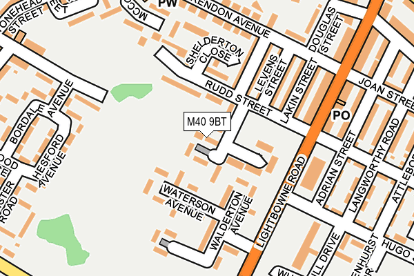 M40 9BT map - OS OpenMap – Local (Ordnance Survey)