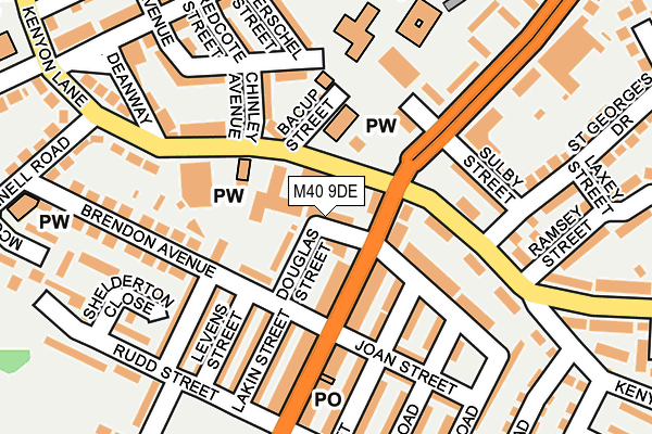 M40 9DE map - OS OpenMap – Local (Ordnance Survey)