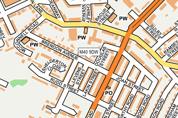 M40 9DW map - OS OpenMap – Local (Ordnance Survey)