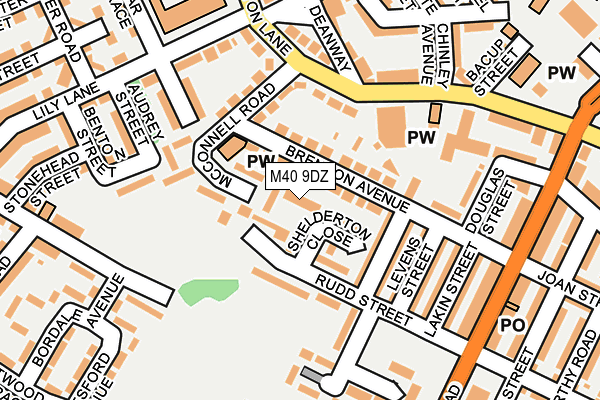 M40 9DZ map - OS OpenMap – Local (Ordnance Survey)