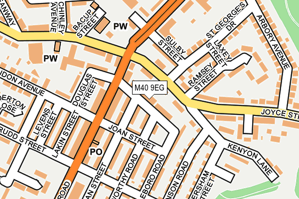 M40 9EG map - OS OpenMap – Local (Ordnance Survey)