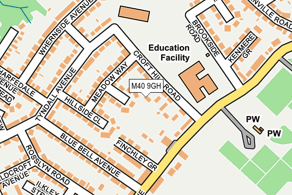 M40 9GH map - OS OpenMap – Local (Ordnance Survey)