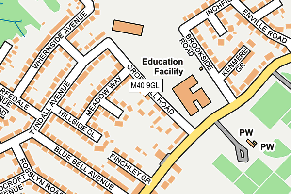 M40 9GL map - OS OpenMap – Local (Ordnance Survey)