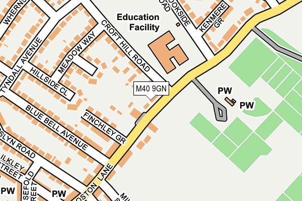 M40 9GN map - OS OpenMap – Local (Ordnance Survey)