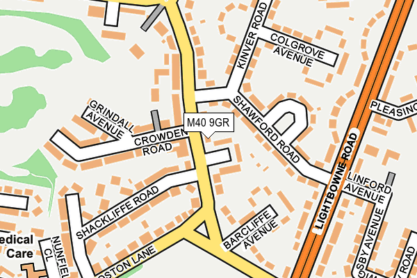 M40 9GR map - OS OpenMap – Local (Ordnance Survey)