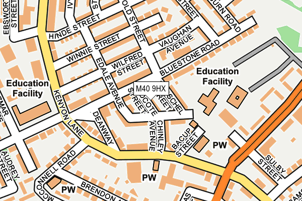 M40 9HX map - OS OpenMap – Local (Ordnance Survey)