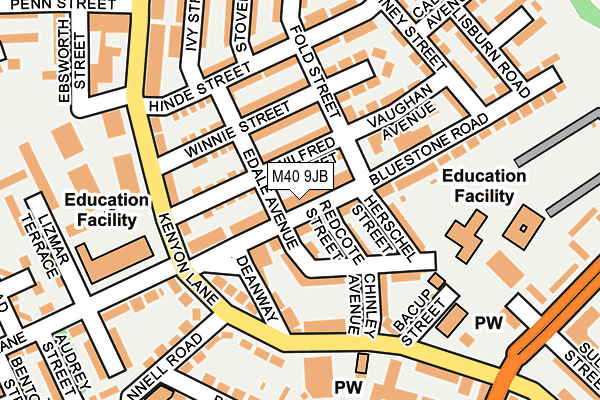 M40 9JB map - OS OpenMap – Local (Ordnance Survey)