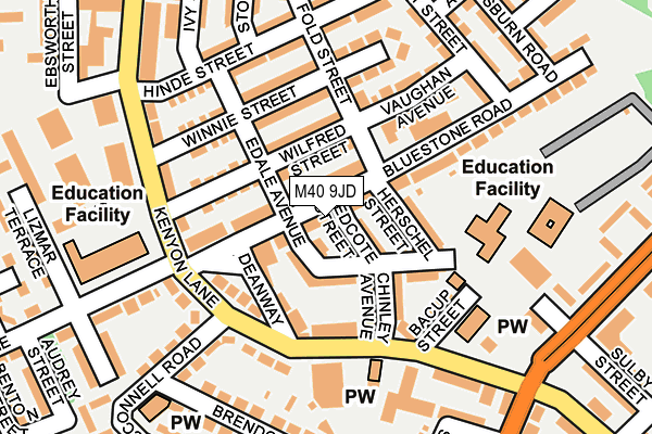 M40 9JD map - OS OpenMap – Local (Ordnance Survey)