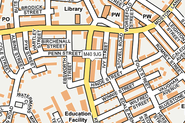 M40 9JG map - OS OpenMap – Local (Ordnance Survey)