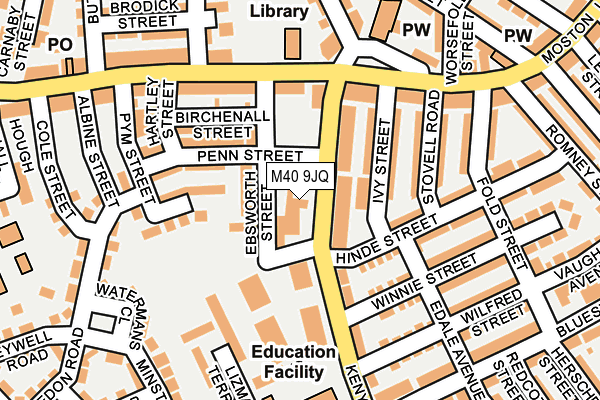 M40 9JQ map - OS OpenMap – Local (Ordnance Survey)